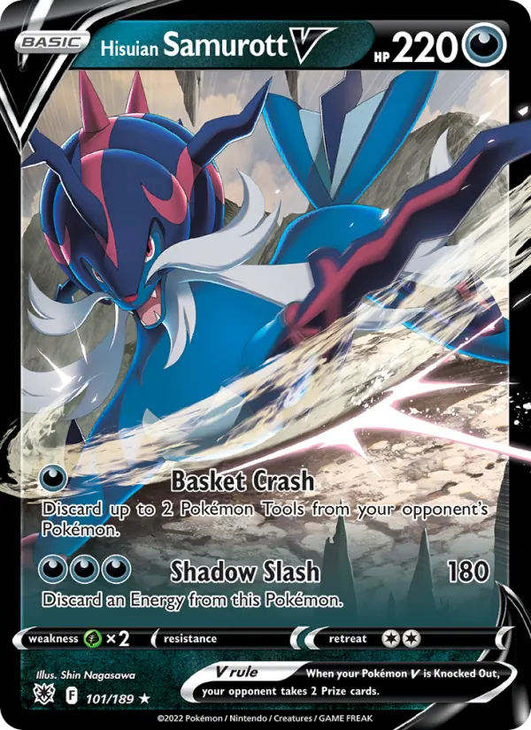 Hisuian Samurott V Holo 101/189 Astral Radiance Pokémon Card