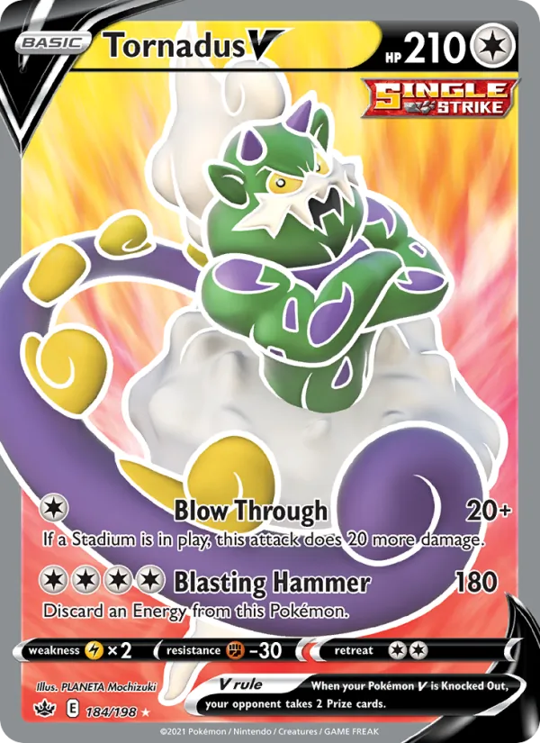 Tornadus V Holo 184/198 Chilling Reign Pokémon Card