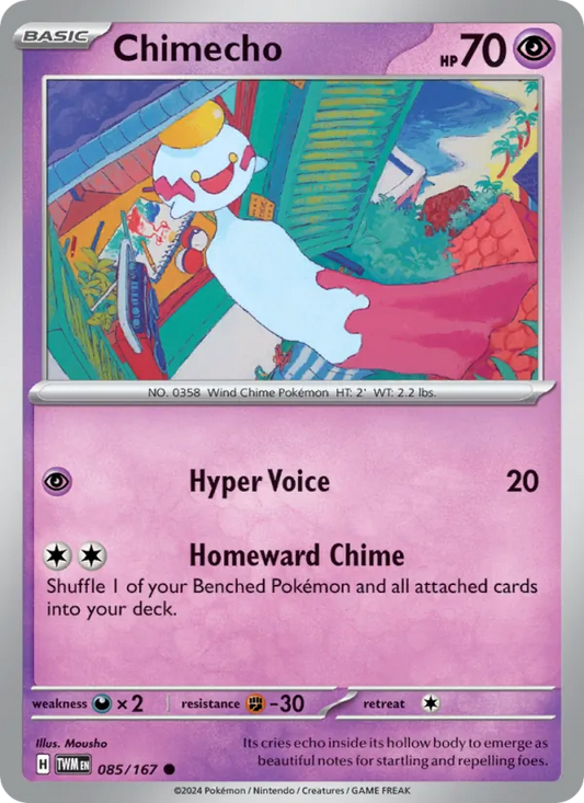 Chimecho Normal 085/167 Twilight Masquerade Pokémon Card