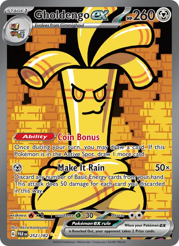 Gholdengo ex Holo 252/182 Paradox Rift Pokémon Card