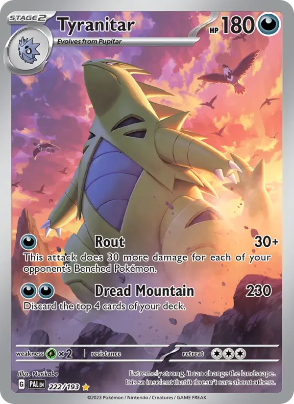 Tyranitar Holo 222/193 Paldea Evolved Pokémon Card