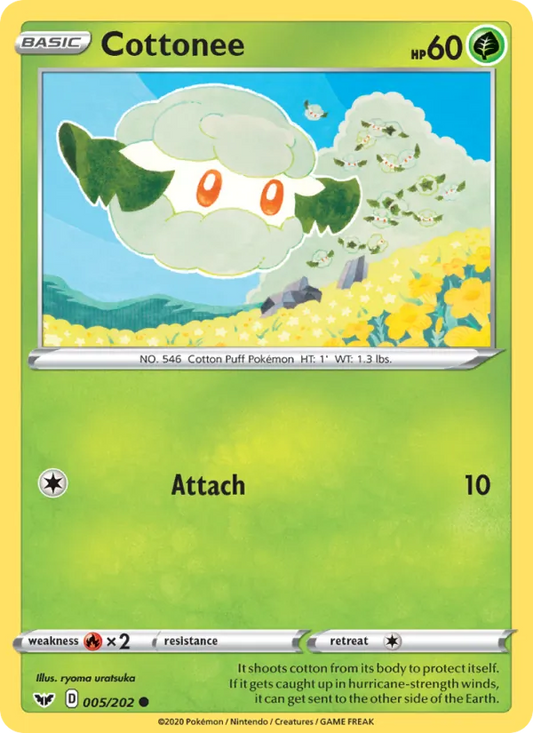 Cottonee Normal 005/202 Sword & Shield Pokémon Card