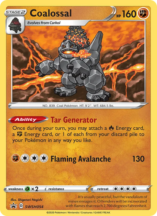 Coalossal Holo WH054/307 SWSH Black Star Promos Pokémon Card