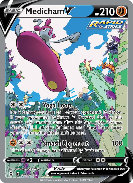 Medicham V Holo 186/203 Evolving Skies Pokémon Card