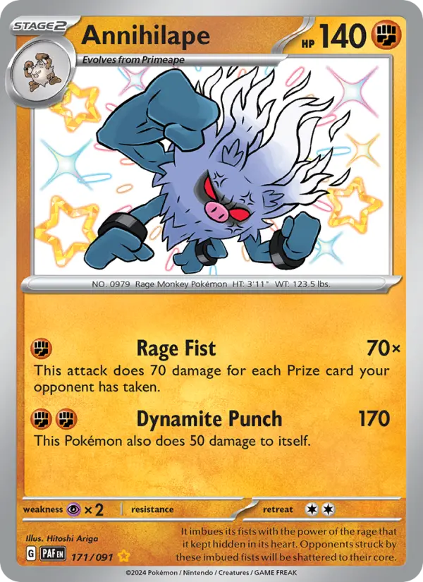 Annihilape Holo 171/91 Paldean Fates Pokémon Card