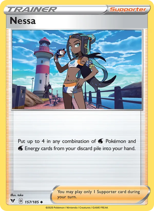 Nessa Reverse Holo 157/185 Vivid Voltage Pokémon Card