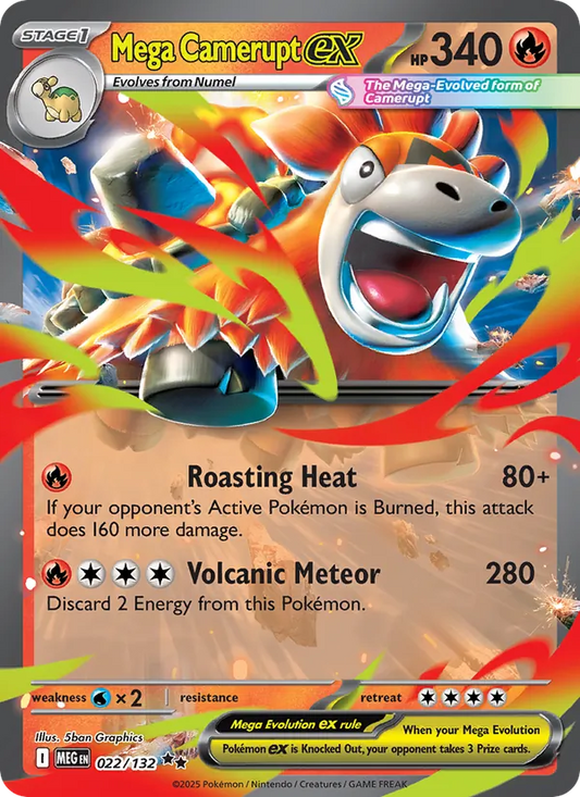 Mega Camerupt ex Holo 022/132 Mega Evolution Pokémon Card