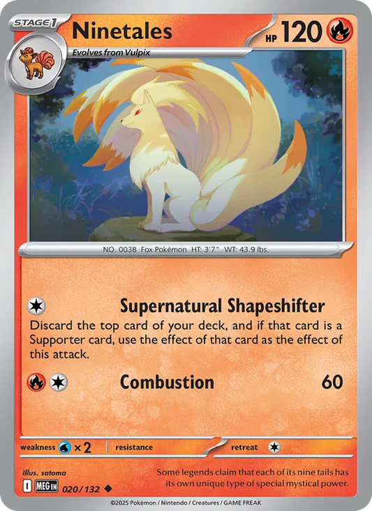 Ninetales Normal 020/132 Mega Evolution Pokémon Card