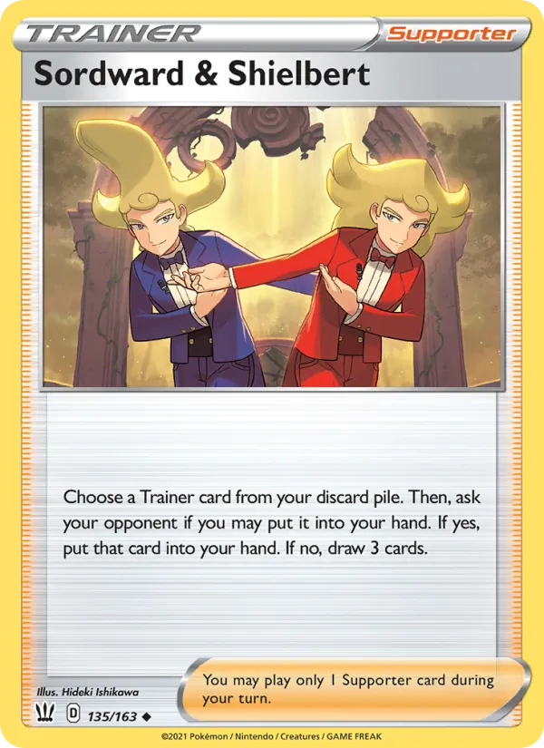 Sordward & Shielbert Reverse Holo 135/163 Battle Styles Pokémon Card