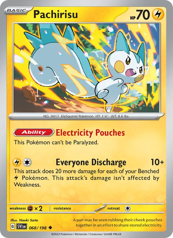 Pachirisu Non-Holo 068/198 Scarlet & Violet Pokémon Card
