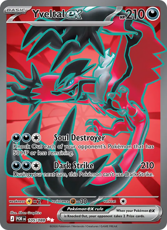 Yveltal ex Holo 105/88 Perfect Order Pokémon Card