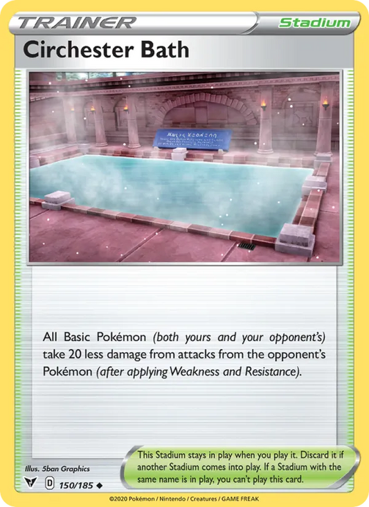 Circhester Bath Reverse Holo 150/185 Vivid Voltage Pokémon Card