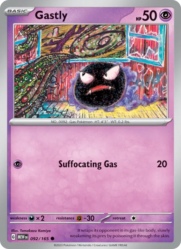 Gastly Reverse Holo 092/165 151 Pokémon Card