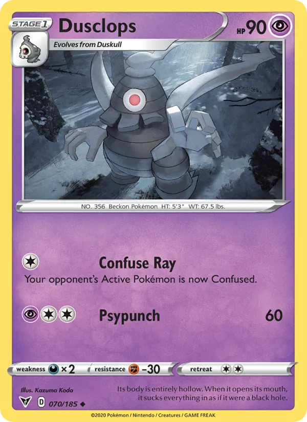Dusclops Reverse Holo 070/185 Vivid Voltage Pokémon Card