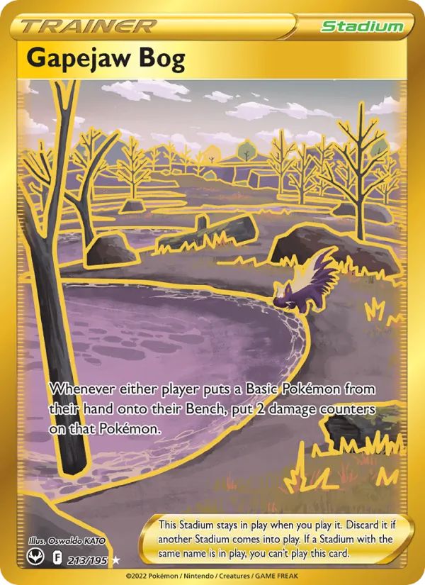 Gapejaw Bog Holo 213/195 Silver Tempest Pokémon Card