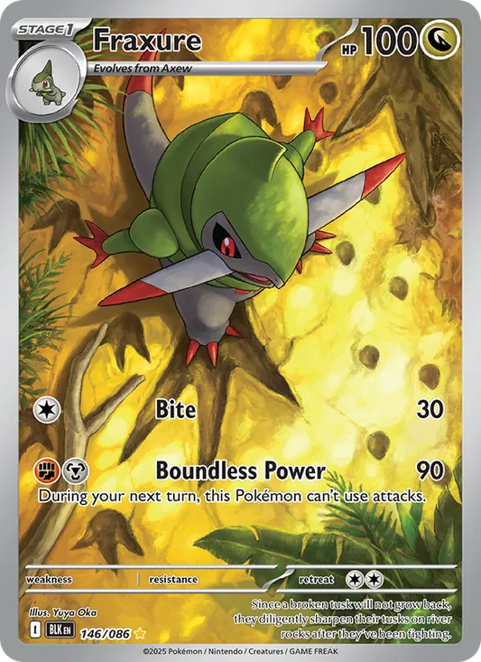 Fraxure Holo 146/86 Black Bolt Pokémon Card