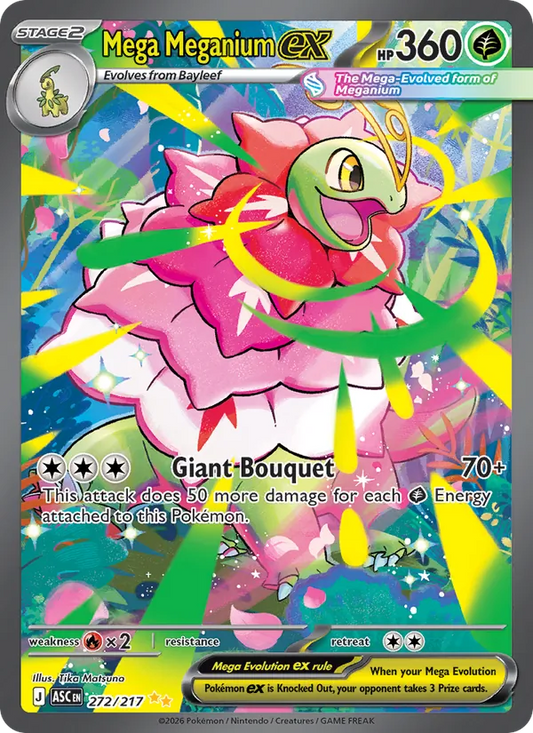Mega Meganium ex Holo 272/217 Ascended Heroes Pokémon Card
