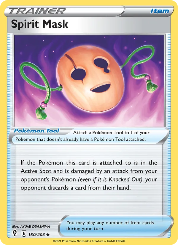 Spirit Mask Reverse Holo 160/203 Evolving Skies Pokémon Card