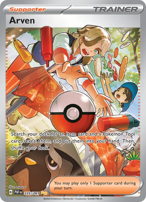 Arven Holo 235/91 Paldean Fates Pokémon Card