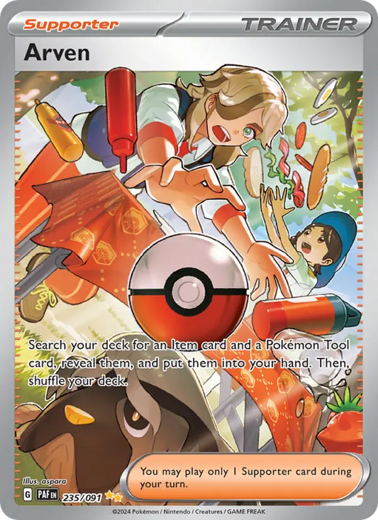 Arven Holo 235/91 Paldean Fates Pokémon Card