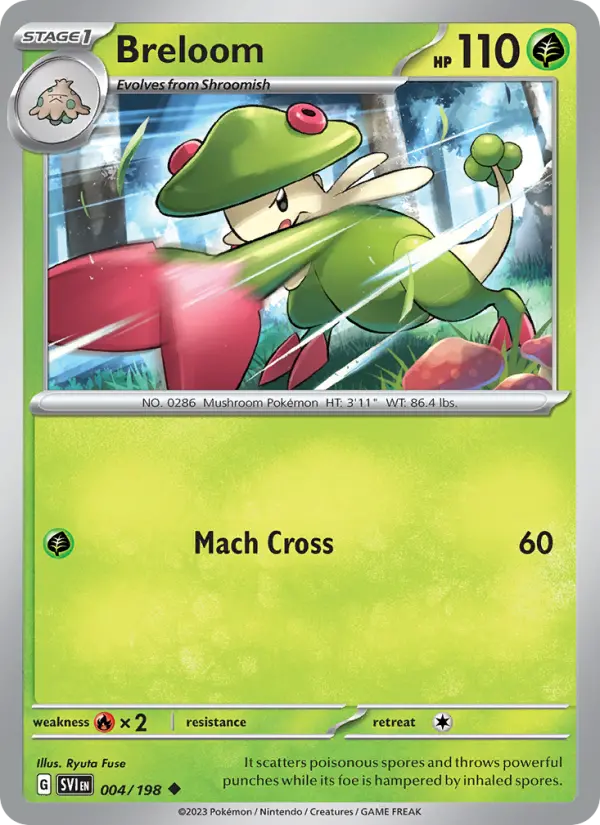 Breloom Non-Foil 004/198 Scarlet & Violet Pokémon Card