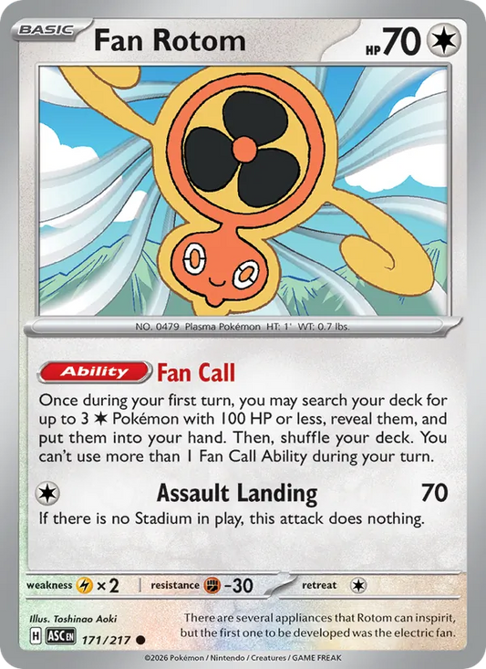 Fan Rotom Normal 171/217 Ascended Heroes Pokémon Card