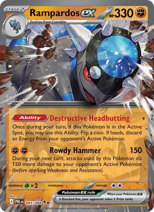 Rampardos ex Holo 045/84 Pitch Black Pokémon Card