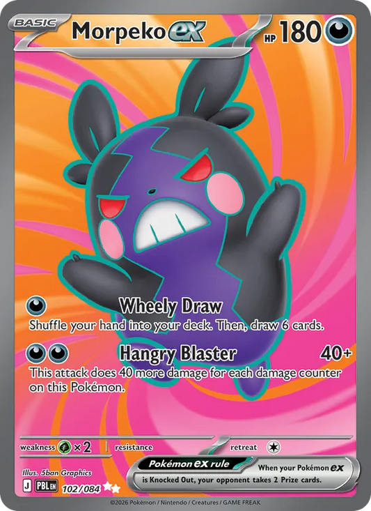 Morpeko ex Holo 102/84 Pitch Black Pokémon Card