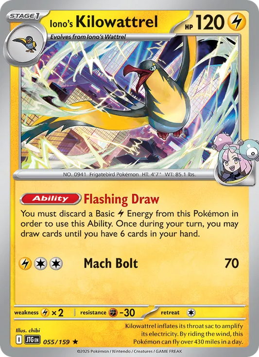Iono's Kilowattrel Normal 055/159 Journey Together Pokémon Card