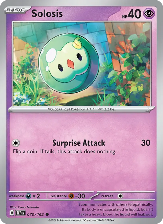 Solosis Reverse Holo 070/162 Temporal Forces Pokémon Card