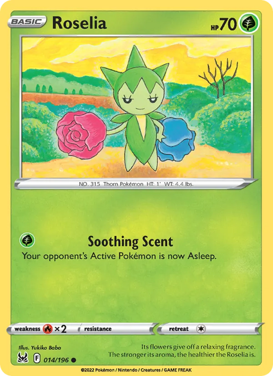 Roselia Normal 014/196 Lost Origin Pokémon Card