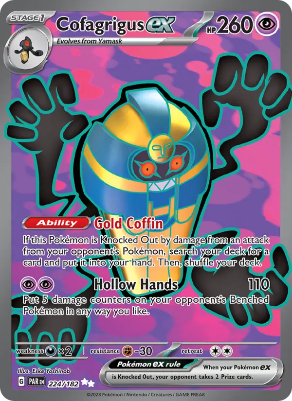 Cofagrigus ex Holo 224/182 Paradox Rift Pokémon Card