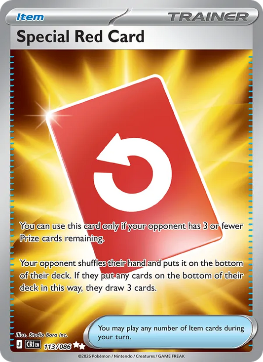 Special Red Card Holo 113/86 Chaos Rising Pokémon Card