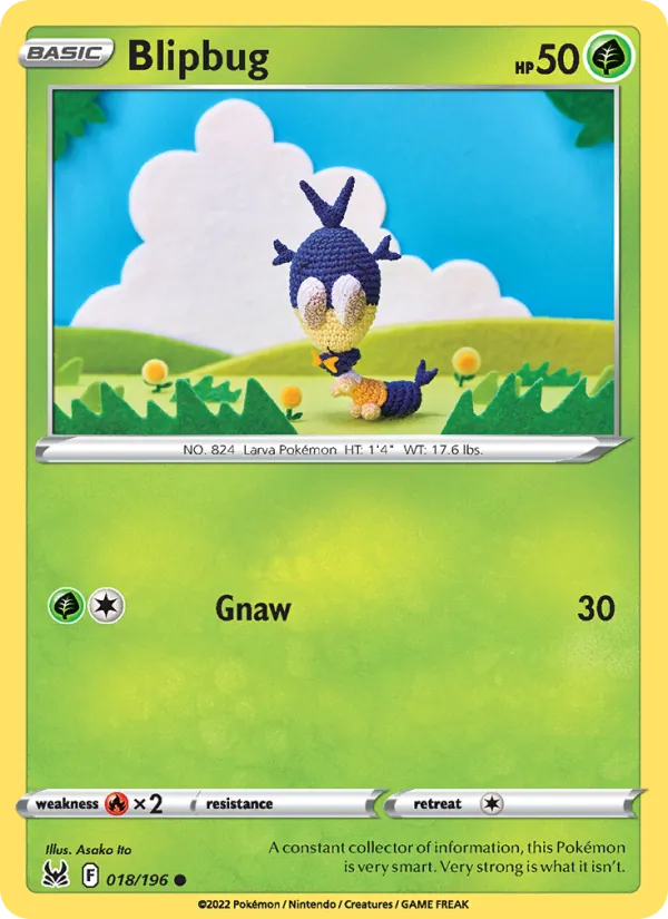 Blipbug Reverse Holo 018/196 Lost Origin Pokémon Card