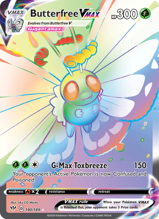 Butterfree VMAX Holo 190/189 Darkness Ablaze Pokémon Card
