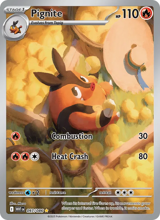 Pignite Holo 097/86 White Flare Pokémon Card