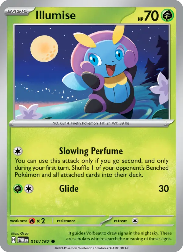 Illumise Reverse Holo 010/167 Twilight Masquerade Pokémon Card