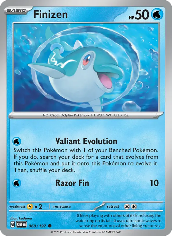 Finizen Reverse Holo 060/197 Obsidian Flames Pokémon Card