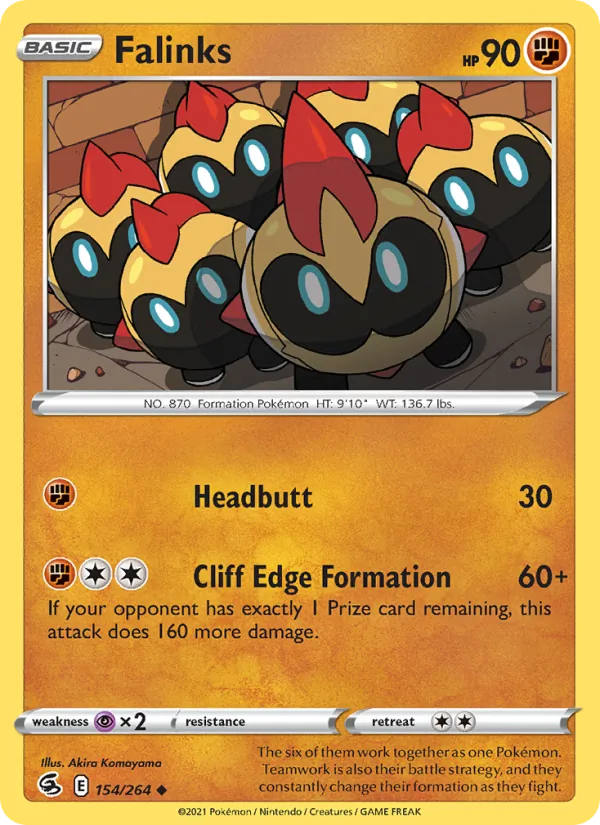 Falinks Reverse Holo 154/264 Fusion Strike Pokémon Card