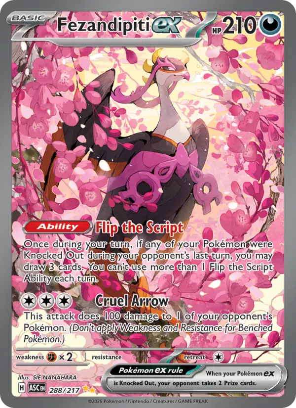 Fezandipiti ex Holo 288/217 Ascended Heroes Pokémon Card
