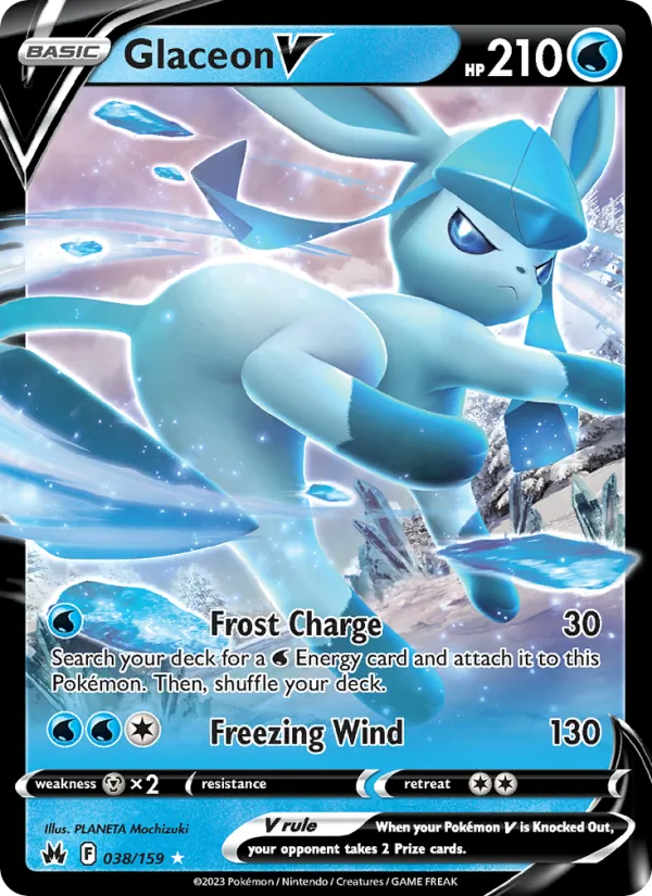 Glaceon V Holo 038/159 Crown Zenith Pokémon Card