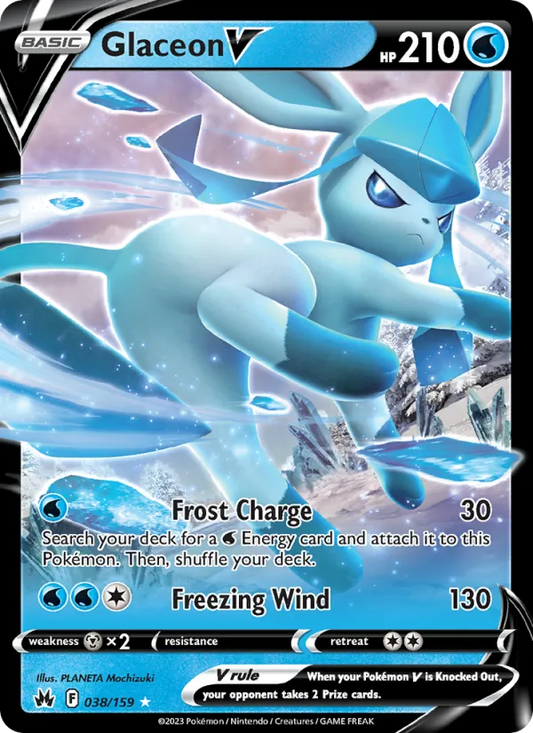 Glaceon V Holo 038/159 Crown Zenith Pokémon Card
