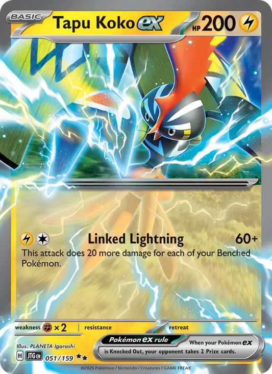 Tapu Koko ex Holo 051/159 Journey Together Pokémon Card