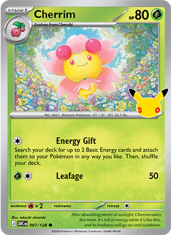 Cherrim Normal 007/128 30th Celebration Pokémon Card