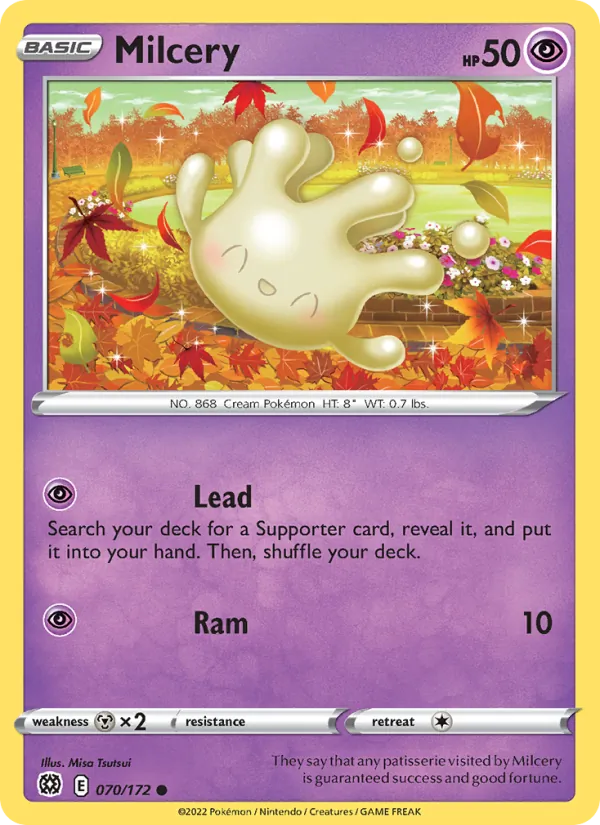 Milcery Reverse Holo 070/172 Brilliant Stars Pokémon Card