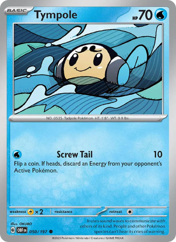 Tympole Normal 050/197 Obsidian Flames Pokémon Card