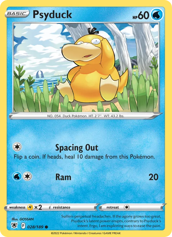 Psyduck Reverse Holo 028/189 Astral Radiance Pokémon Card