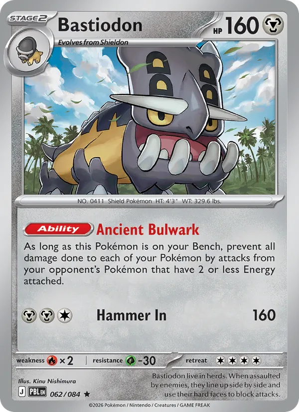 Bastiodon Non-Holo 062/84 Pitch Black Pokémon Card