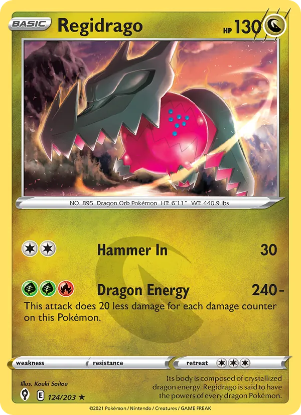 Regidrago Reverse Holo 124/203 Evolving Skies Pokémon Card