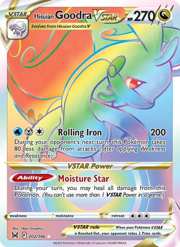 Hisuian Goodra VSTAR Holo 202/196 Lost Origin Pokémon Card